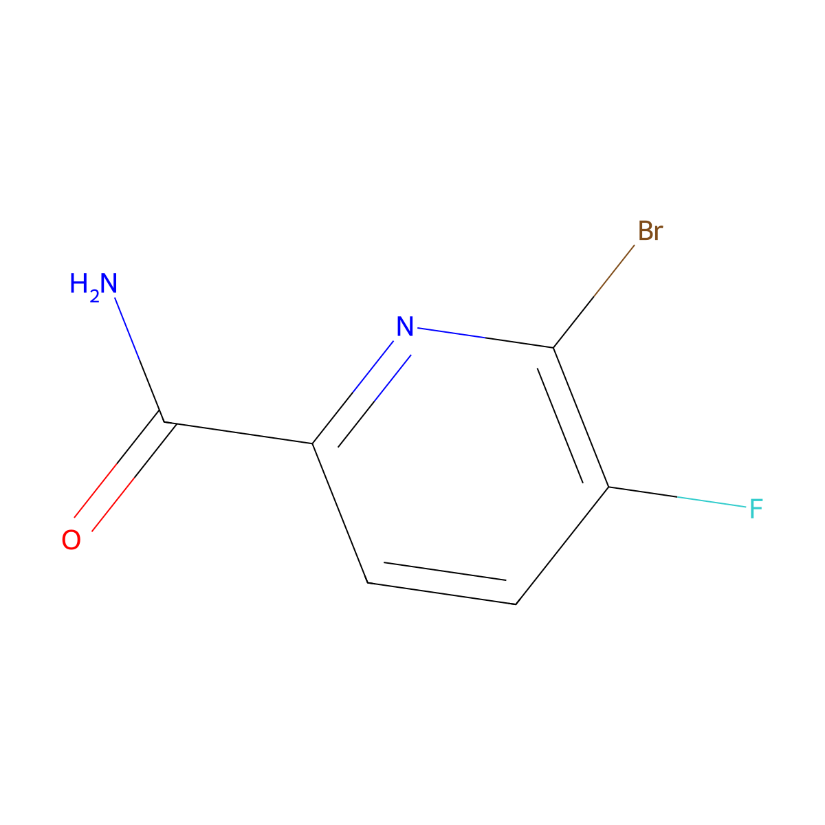 6-Bromo-5-fluoropicolinamide molecular structure, CAS 1416712-39-4