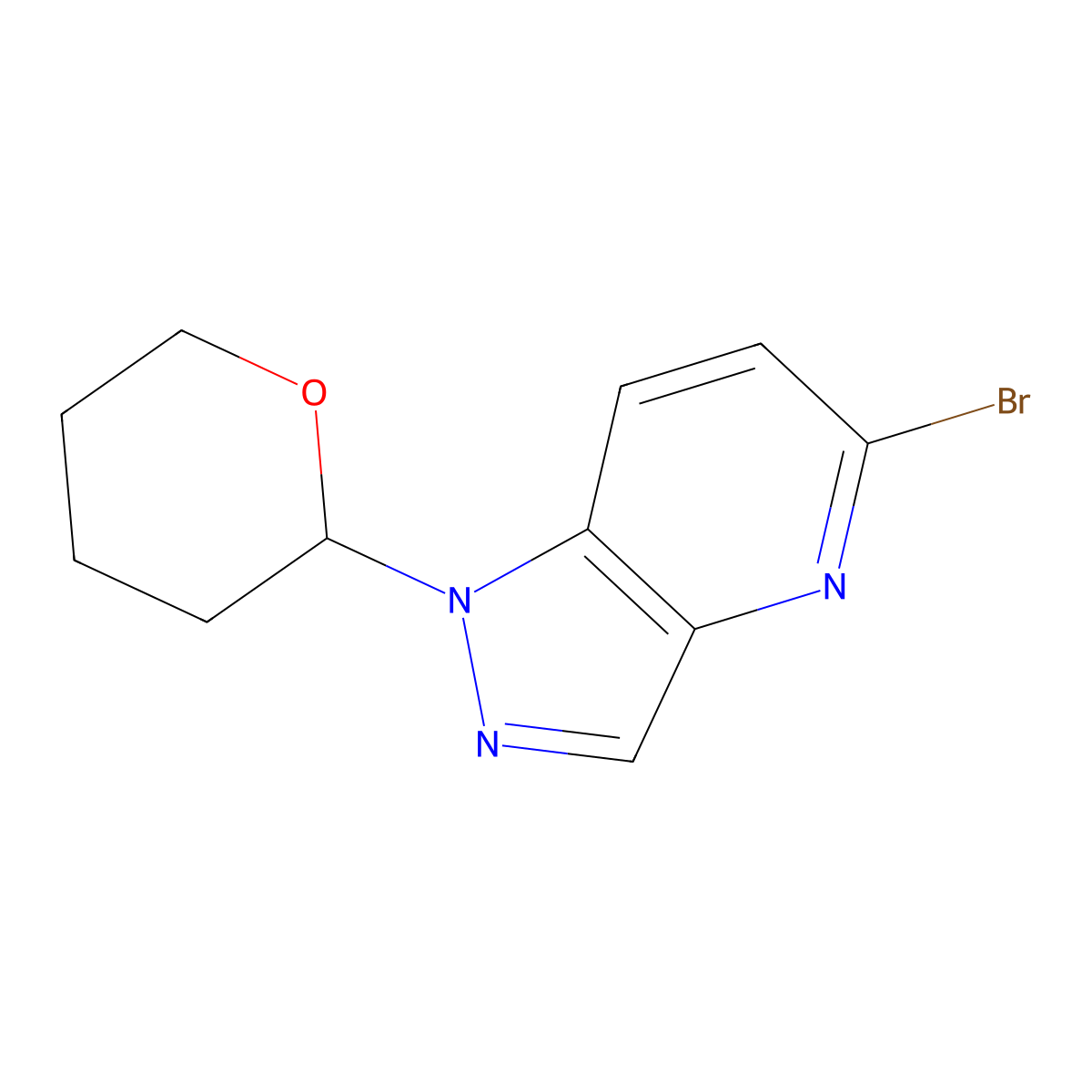 5-Bromo-1-(tetrahydro-2H-pyran-2-yl)-1H-pyrazolo[4,3-b]pyridine molecular structure, CAS 1416712-80-5