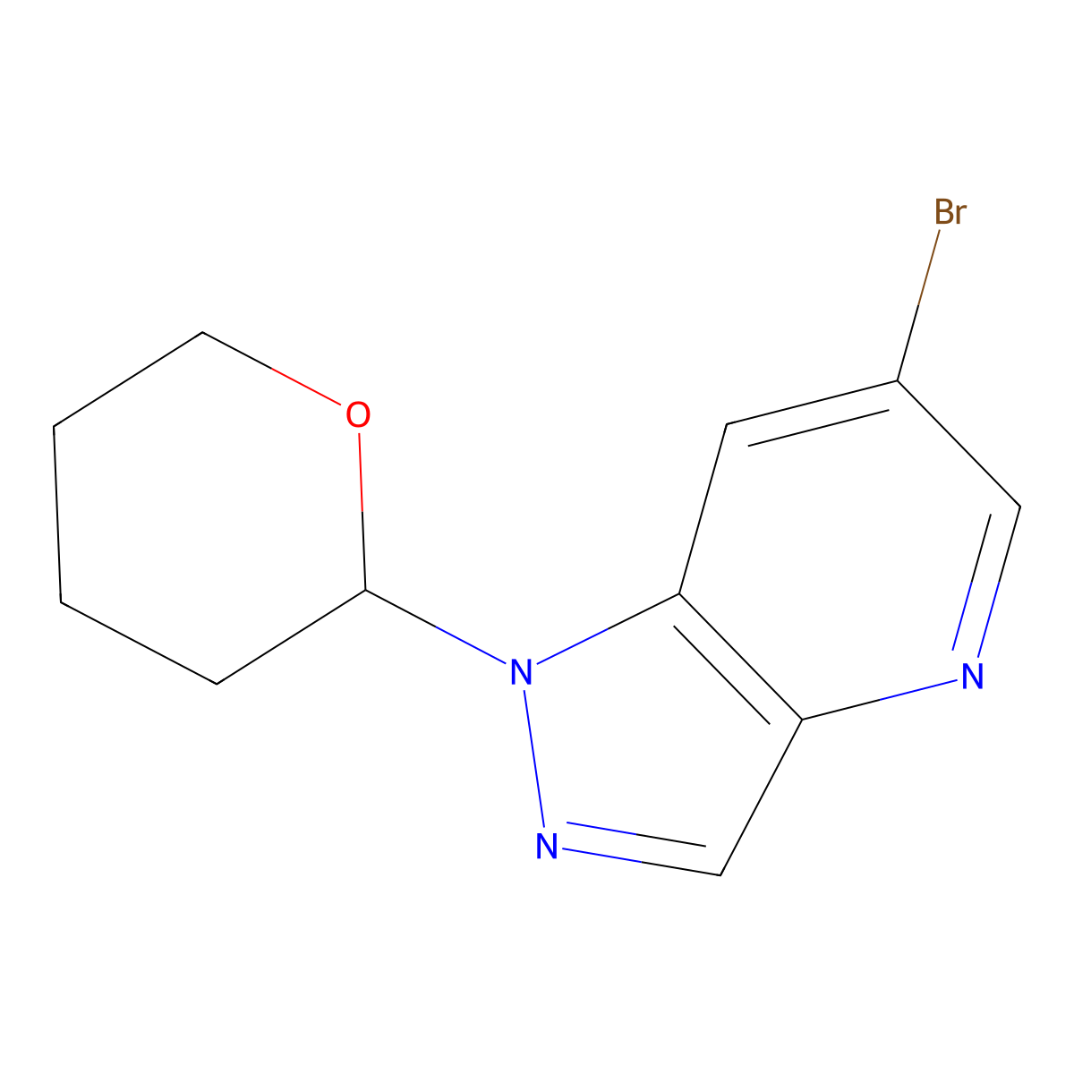 6-Bromo-1-(tetrahydro-2H-pyran-2-yl)-1H-pyrazolo[4,3-b]pyridine molecular structure, CAS 1416713-01-3