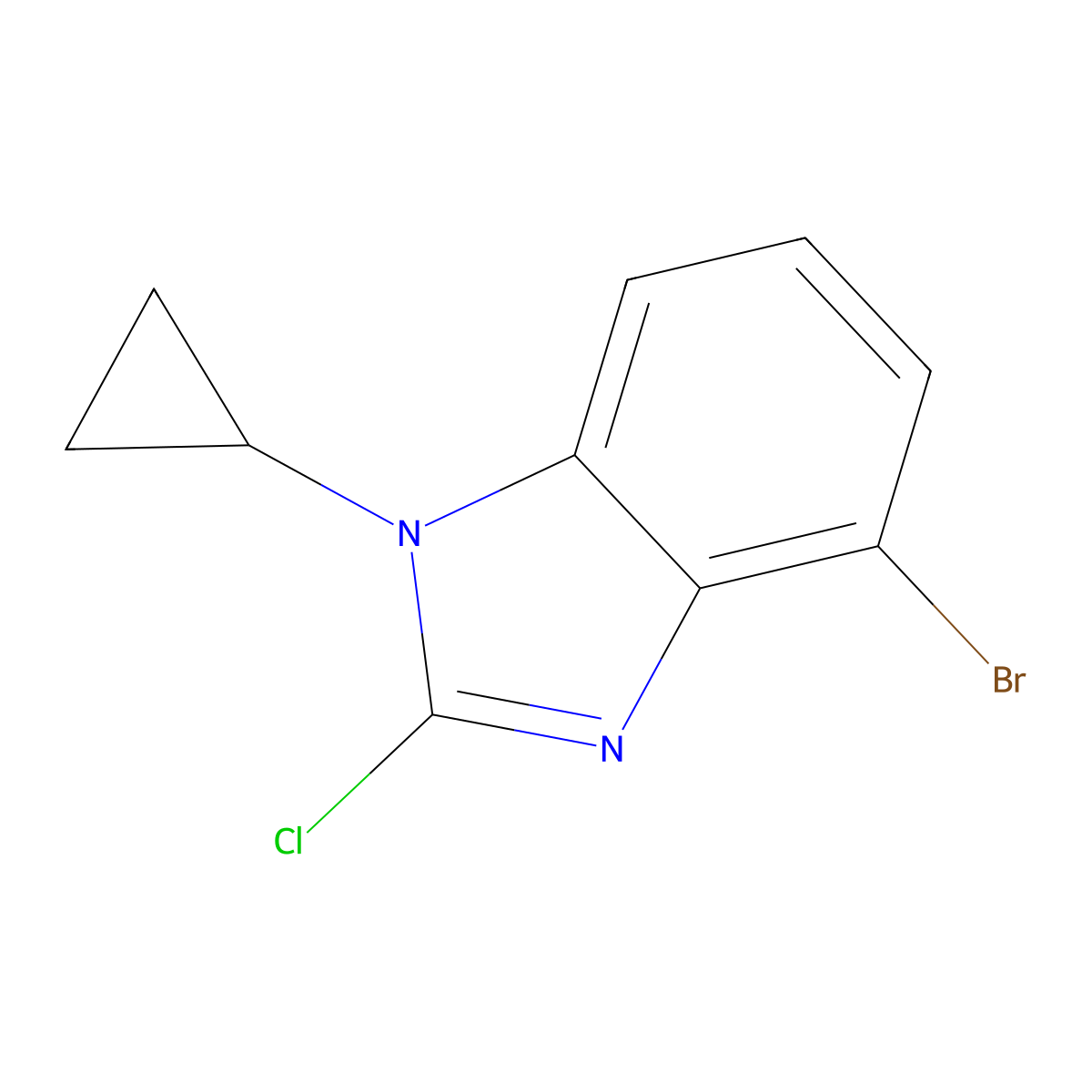 4-Bromo-2-chloro-1-cyclopropyl-1H-benzo[d]imidazole molecular structure, CAS 1416713-06-8
