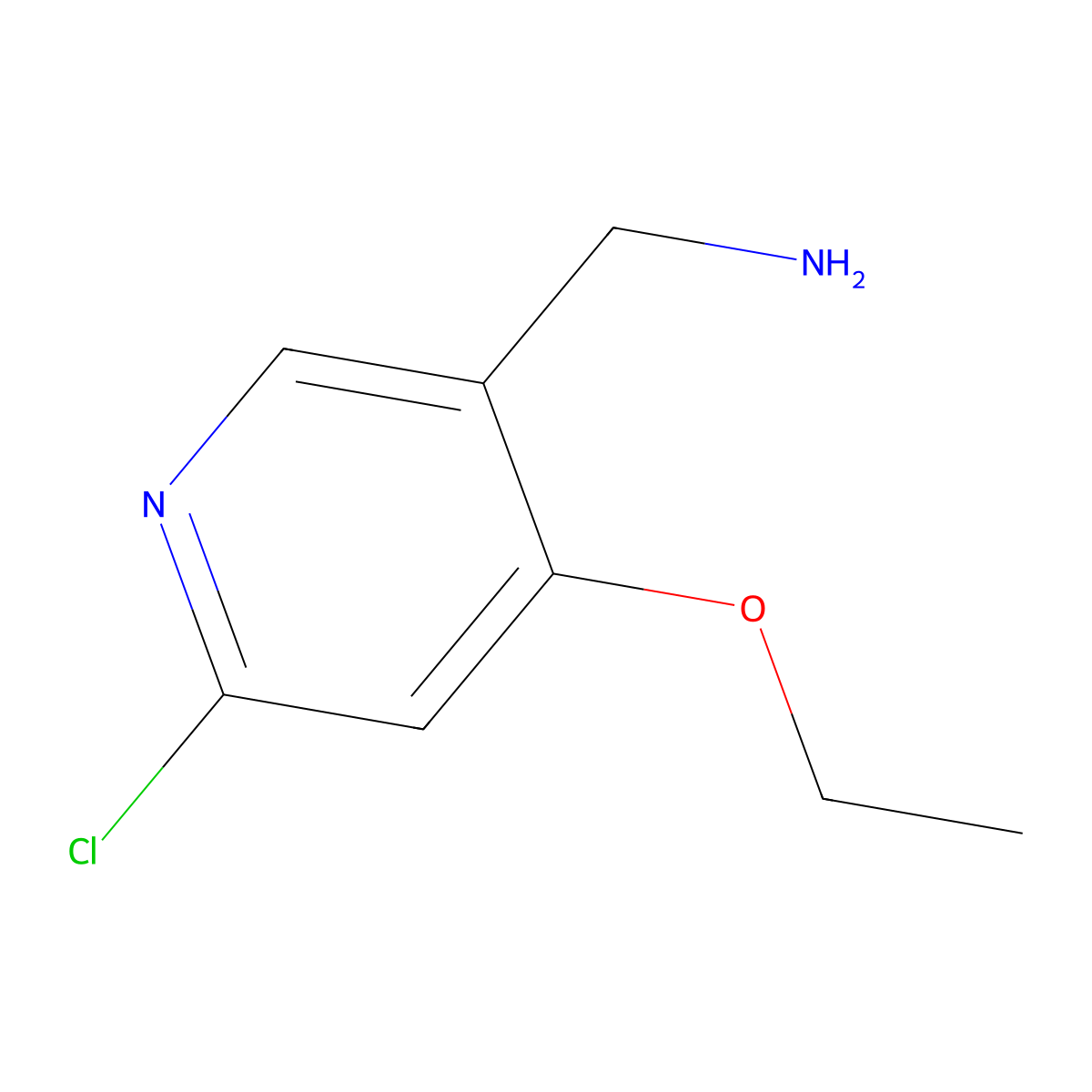 (6-Chloro-4-ethoxypyridin-3-yl)methanamine molecular structure, CAS 1416713-08-0