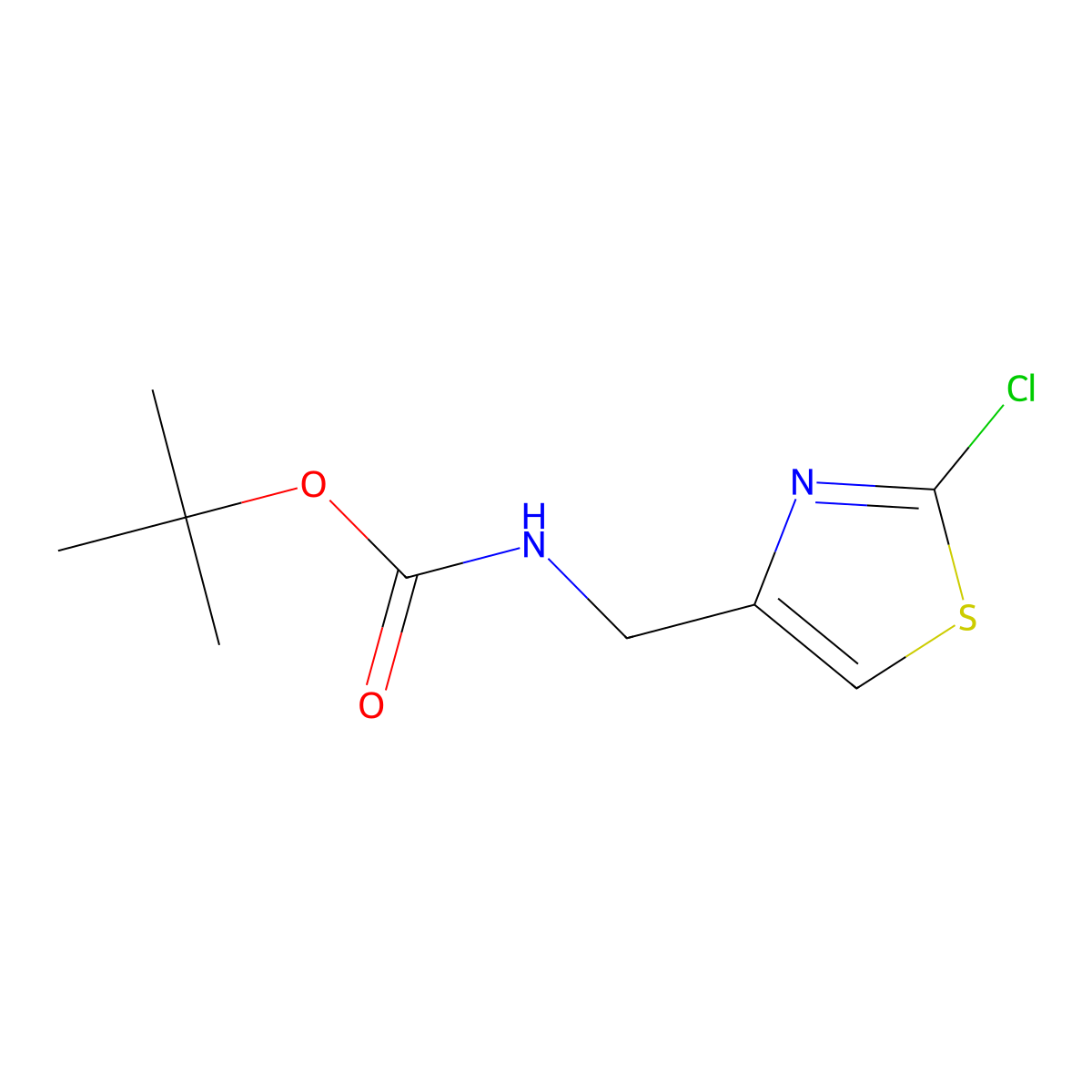 tert-Butyl ((2-chlorothiazol-4-yl)methyl)carbamate molecular structure, CAS 1416713-16-0