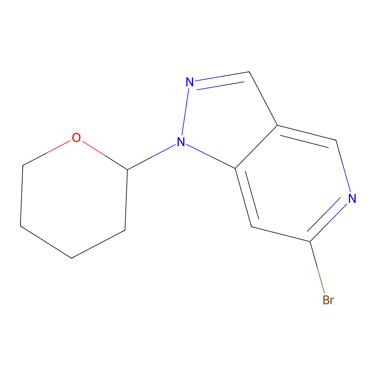 6-bromo-1-(oxan-2-yl)-1H-pyrazolo[4,3-c]pyridine molecular structure, CAS 1416713-37-5