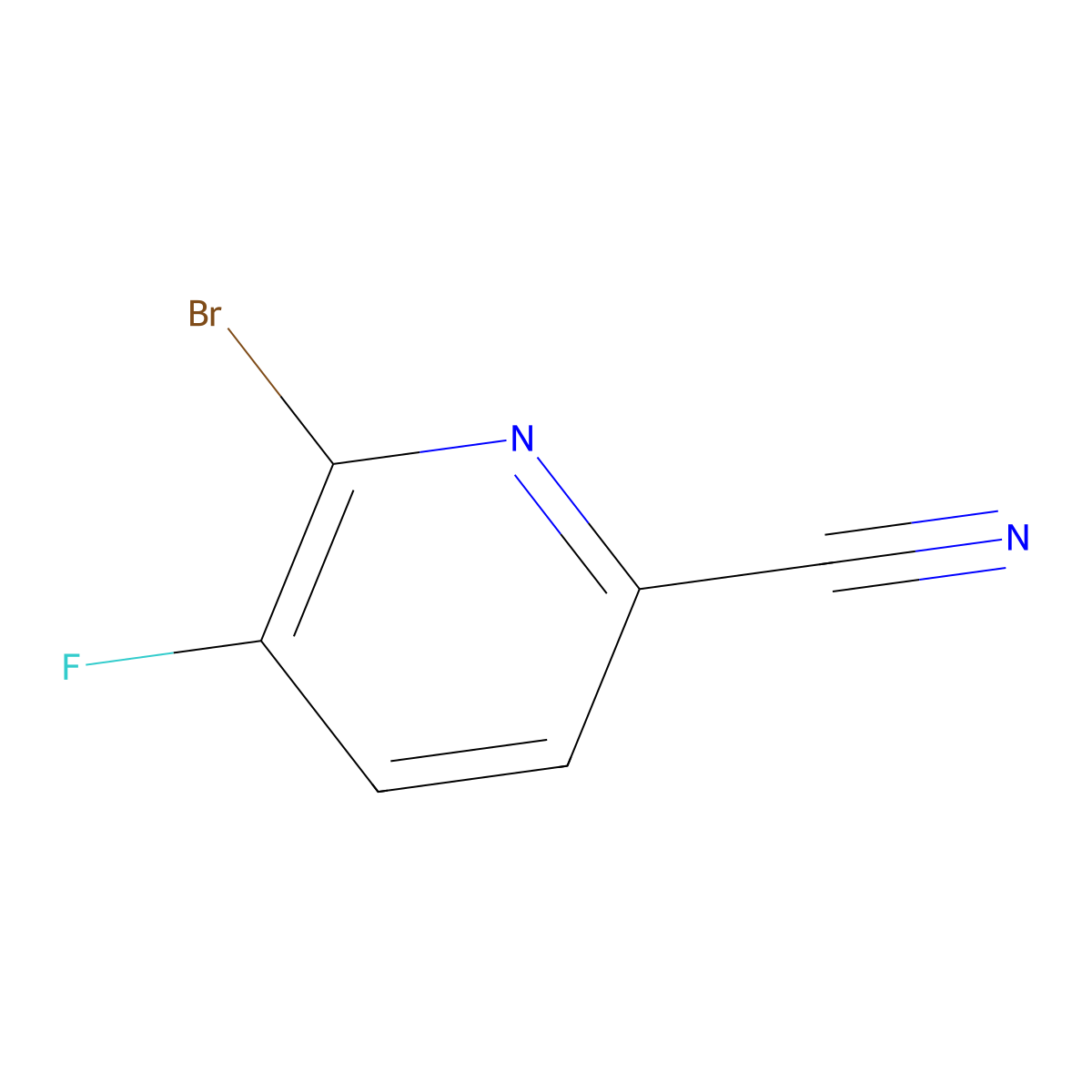 6-Bromo-5-fluoropyridine-2-carbonitrile molecular structure, CAS 1416713-45-5