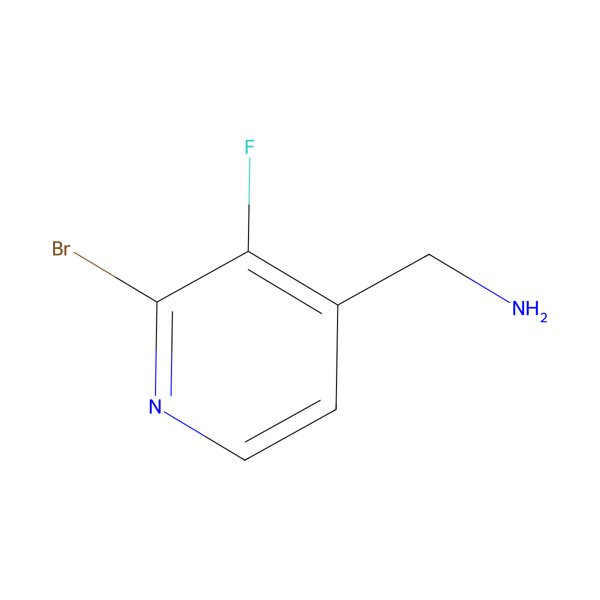 4-(Aminomethyl)-2-bromo-3-fluoropyridine molecular structure, CAS 1416713-48-8