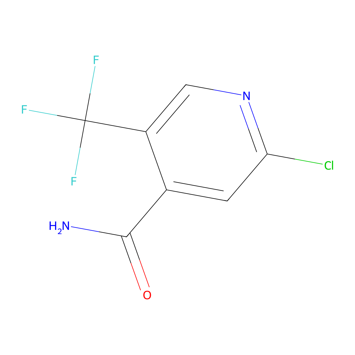 2-Chloro-5-(trifluoromethyl)pyridine-4-carboxamide molecular structure, CAS 1416713-79-5