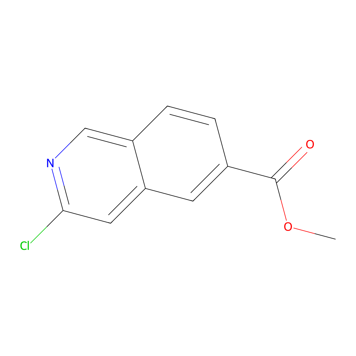 Methyl 3-chloroisoquinoline-6-carboxylate molecular structure, CAS 1416713-88-6