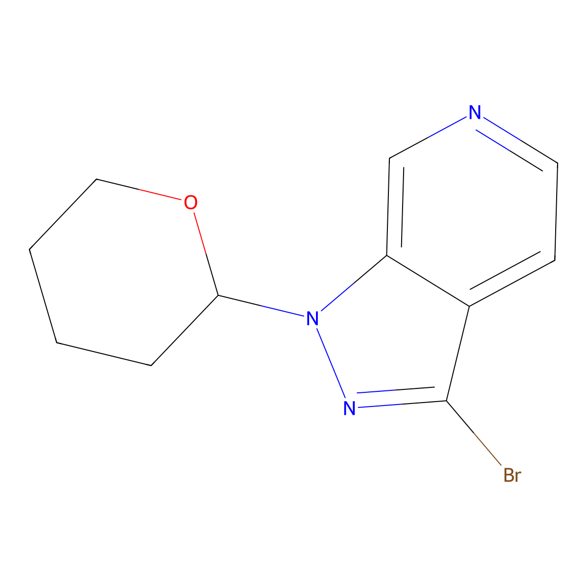 3-Bromo-1-(tetrahydro-2H-pyran-2-yl)-1H-pyrazolo[3,4-c]pyridine molecular structure, CAS 1416713-95-5