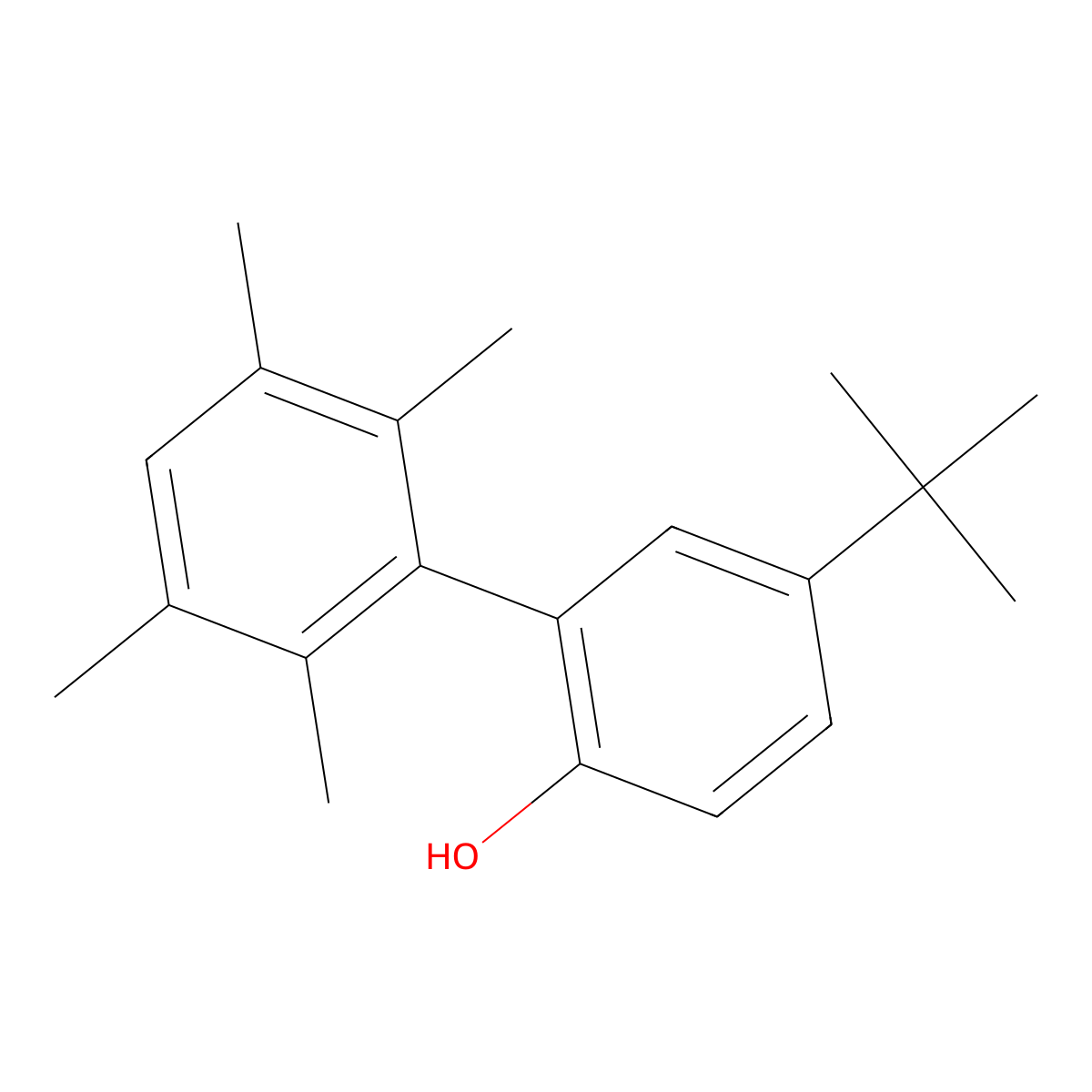 5-Tert-butyl-2',3',5',6'-tetramethylbiphenyl-2-ol molecular structure, CAS 1416713-98-8