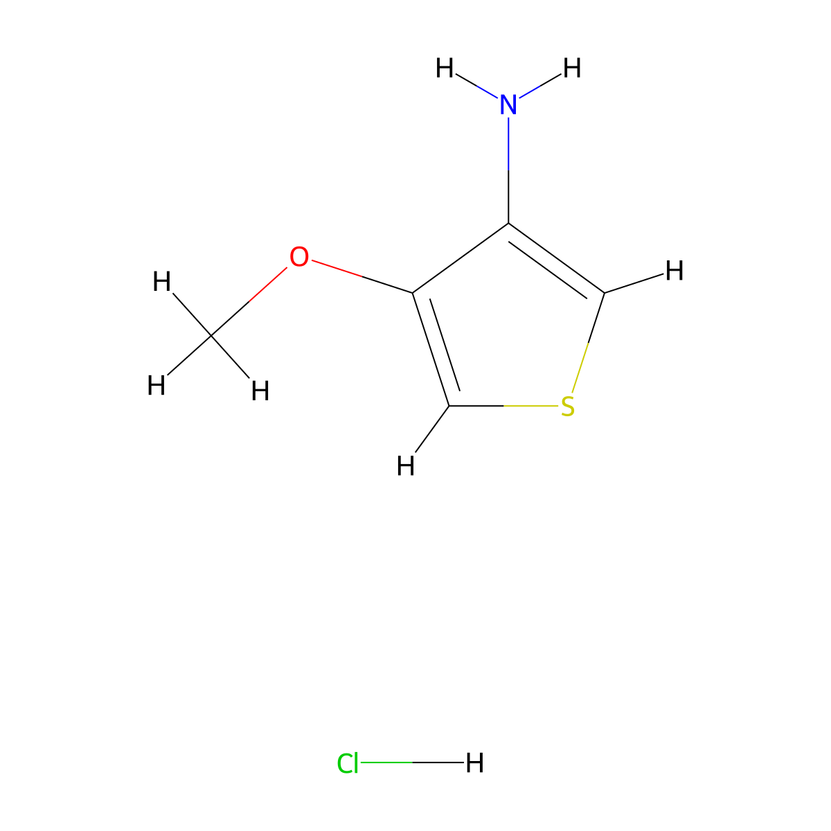 4-Methoxythiophen-3-amine hydrochloride molecular structure, CAS 1416714-13-0