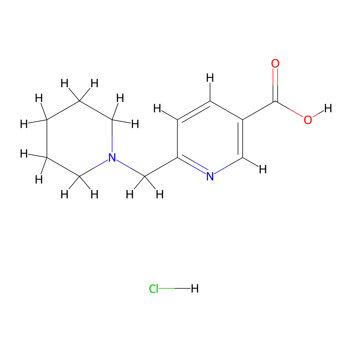 6-(Piperidin-1-ylmethyl)nicotinic acid hydrochloride molecular structure, CAS 1416714-22-1