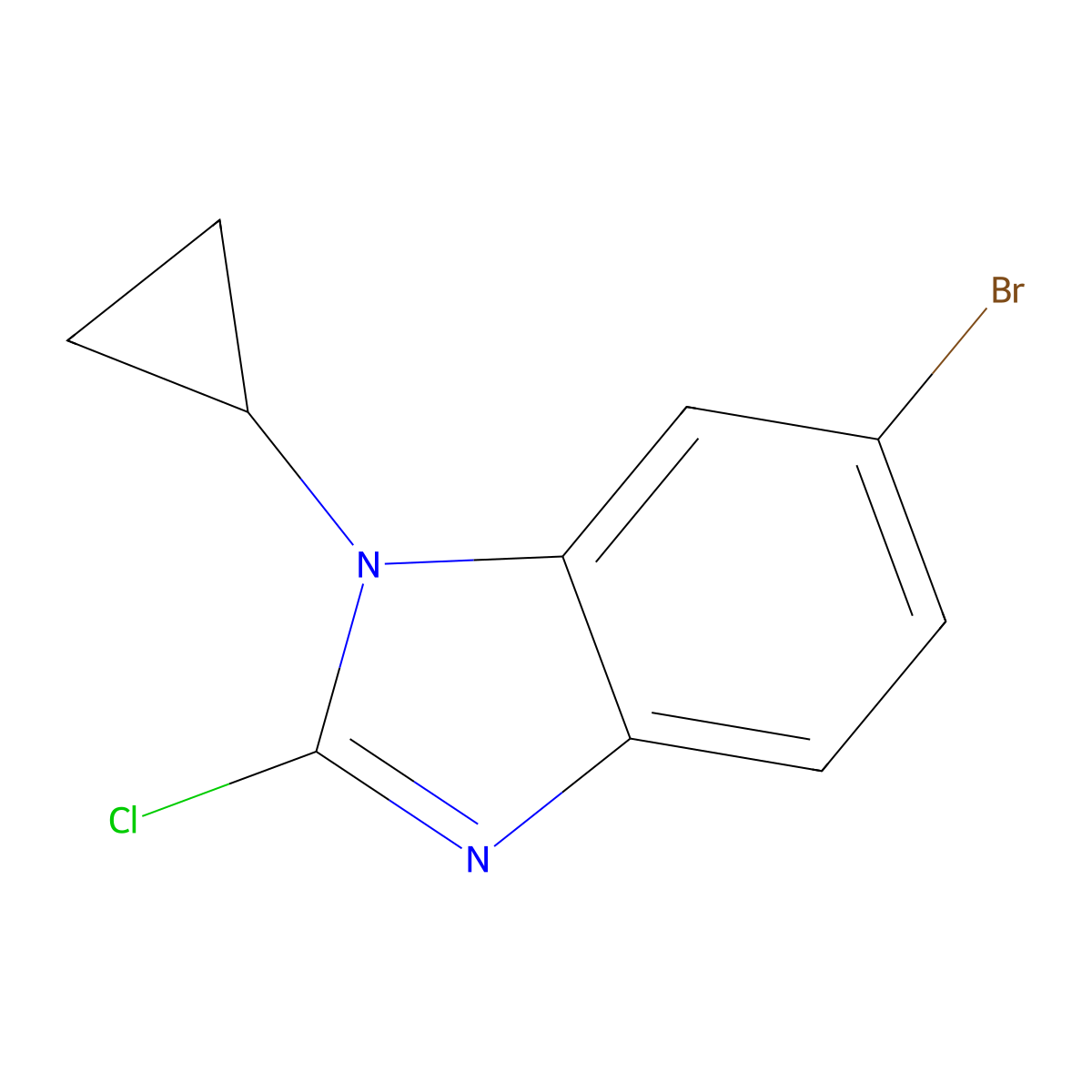 6-Bromo-2-chloro-1-cyclopropyl-1H-benzo[d]imidazole molecular structure, CAS 1416714-37-8