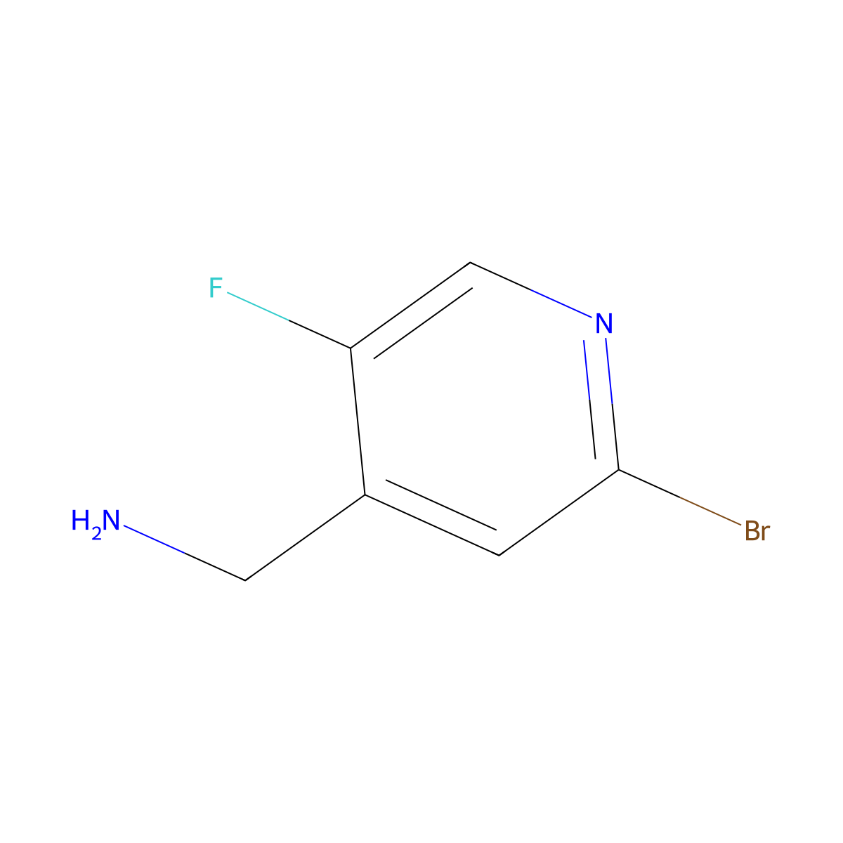 (2-Bromo-5-fluoropyridin-4-yl)methanamine molecular structure, CAS 1416714-39-0