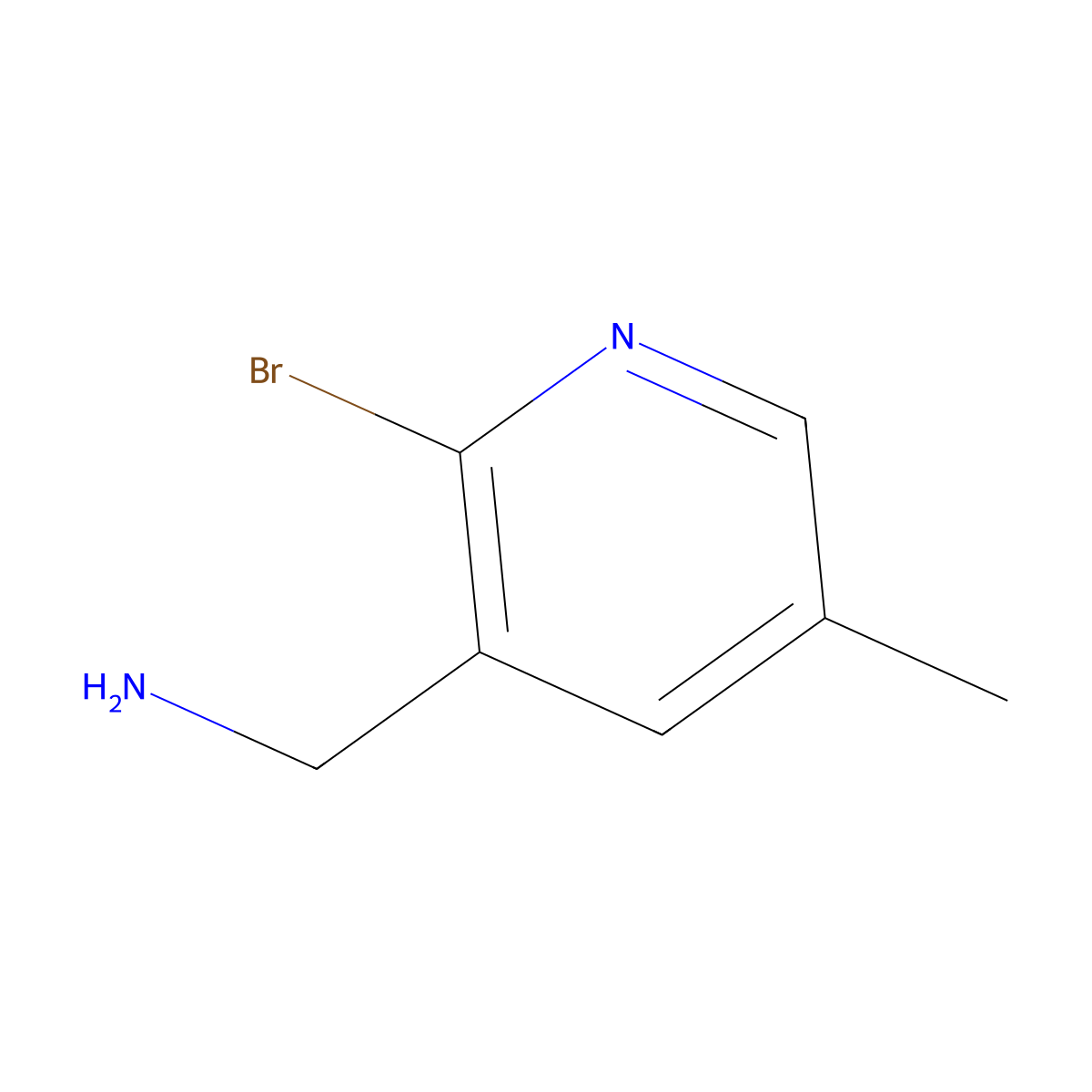 (2-Bromo-5-methylpyridin-3-yl)methanamine molecular structure, CAS 1416714-57-2