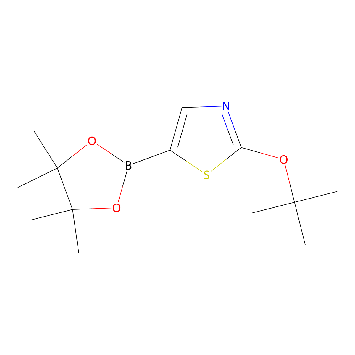 2-(tert-Butoxy)thiazole-5-boronic acid pinacol ester molecular structure, CAS 1416719-94-2
