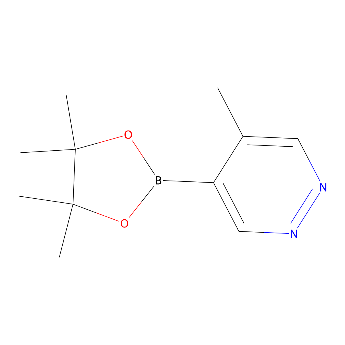 4-Methyl-5-(4,4,5,5-tetramethyl-1,3,2-dioxaborolan-2-yl)pyridazine molecular structure, CAS 1416720-48-3