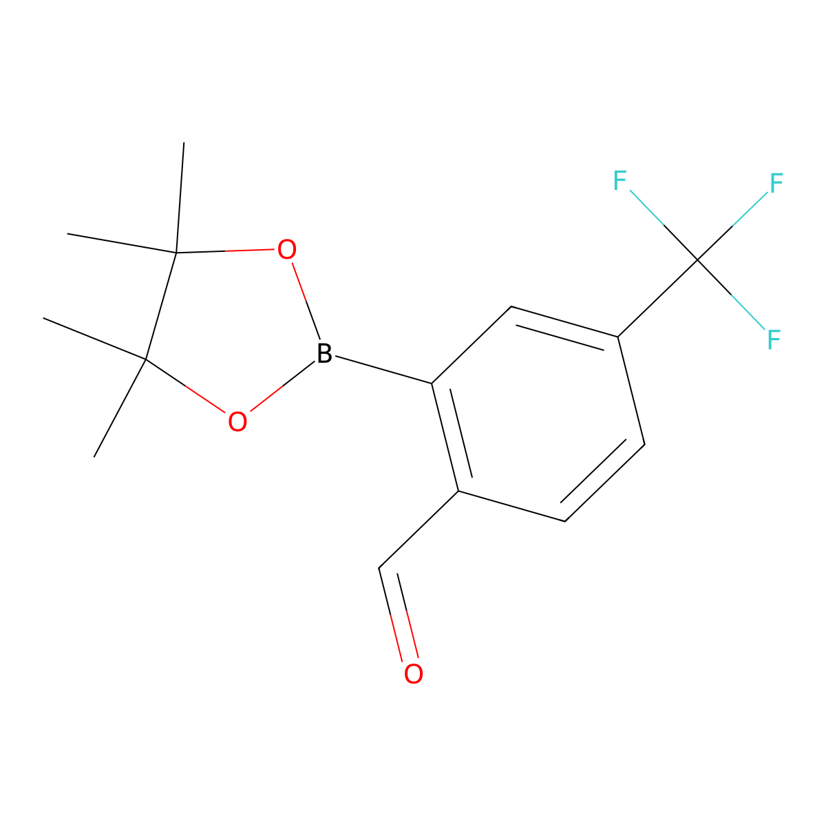 2-(4,4,5,5-Tetramethyl-1,3,2-dioxaborolan-2-yl)-4-(trifluoromethyl)benzaldehyde molecular structure, CAS 1416721-24-8