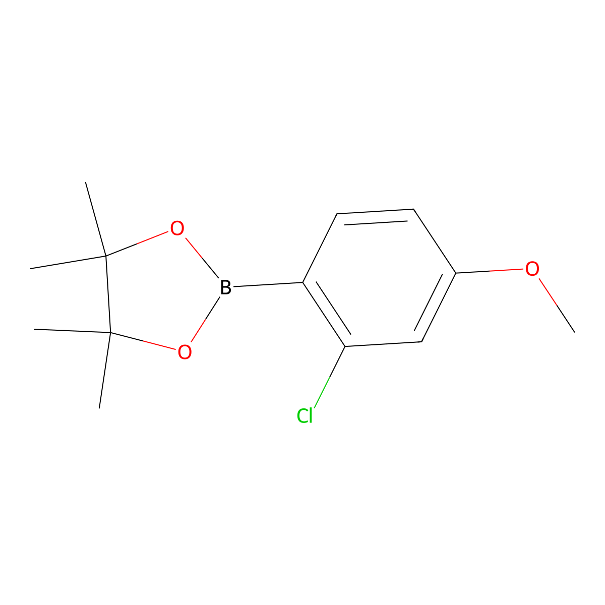 2-(2-Chloro-4-methoxyphenyl)-4,4,5,5-tetramethyl-1,3,2-dioxaborolane molecular structure, CAS 1416722-82-1