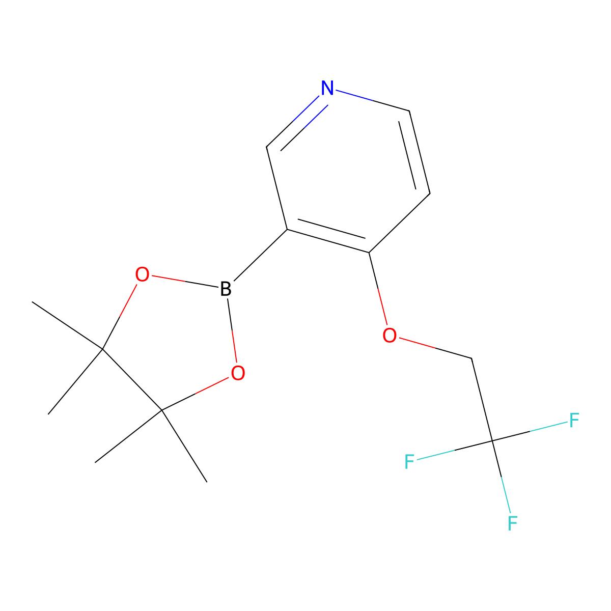 3-(4,4,5,5-Tetramethyl-1,3,2-dioxaborolan-2-yl)-4-(2,2,2-trifluoroethoxy)pyridine molecular structure, CAS 1416724-47-4