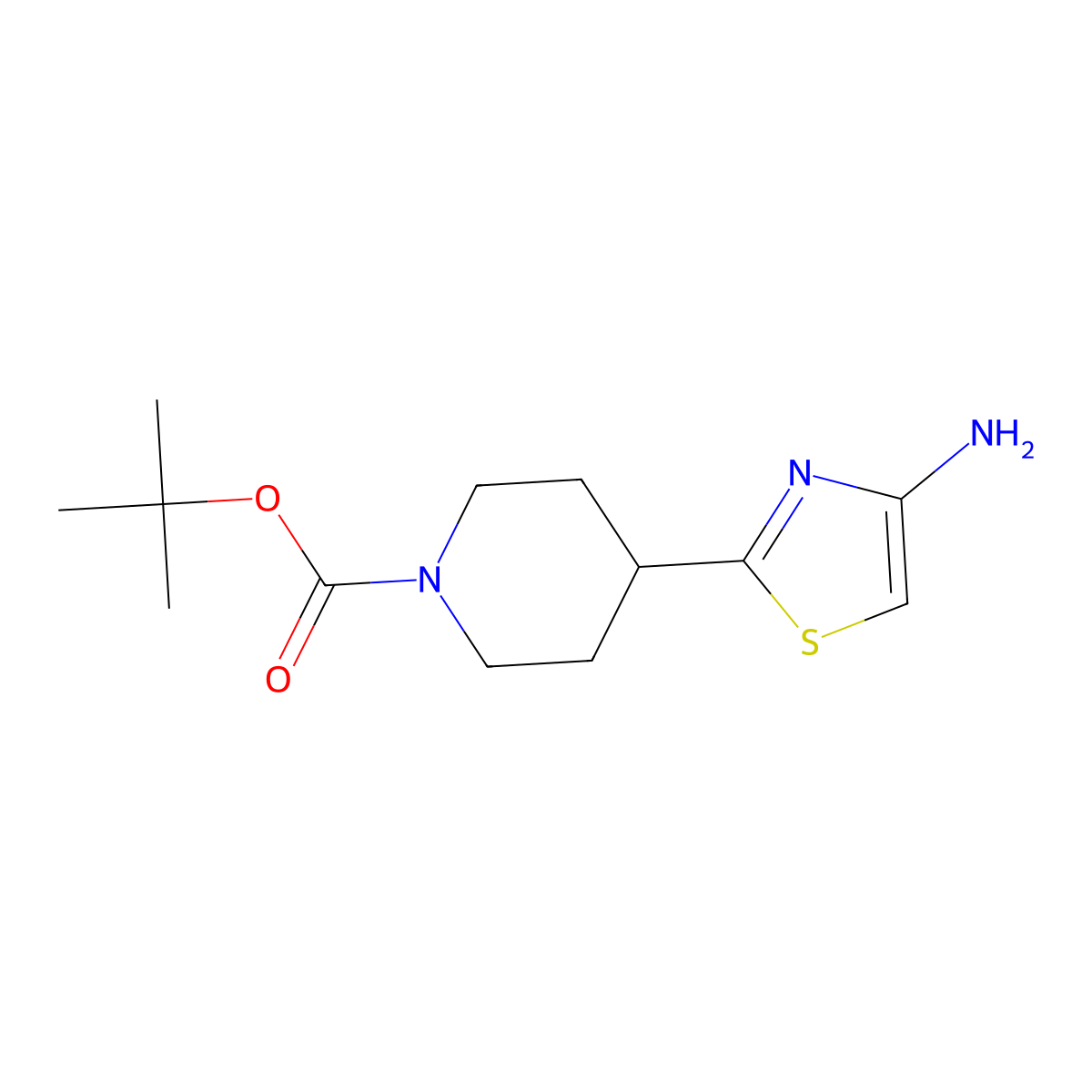 4-Amino-2-(N-boc-piperidin-4-YL)thiazole molecular structure, CAS 1416725-84-2