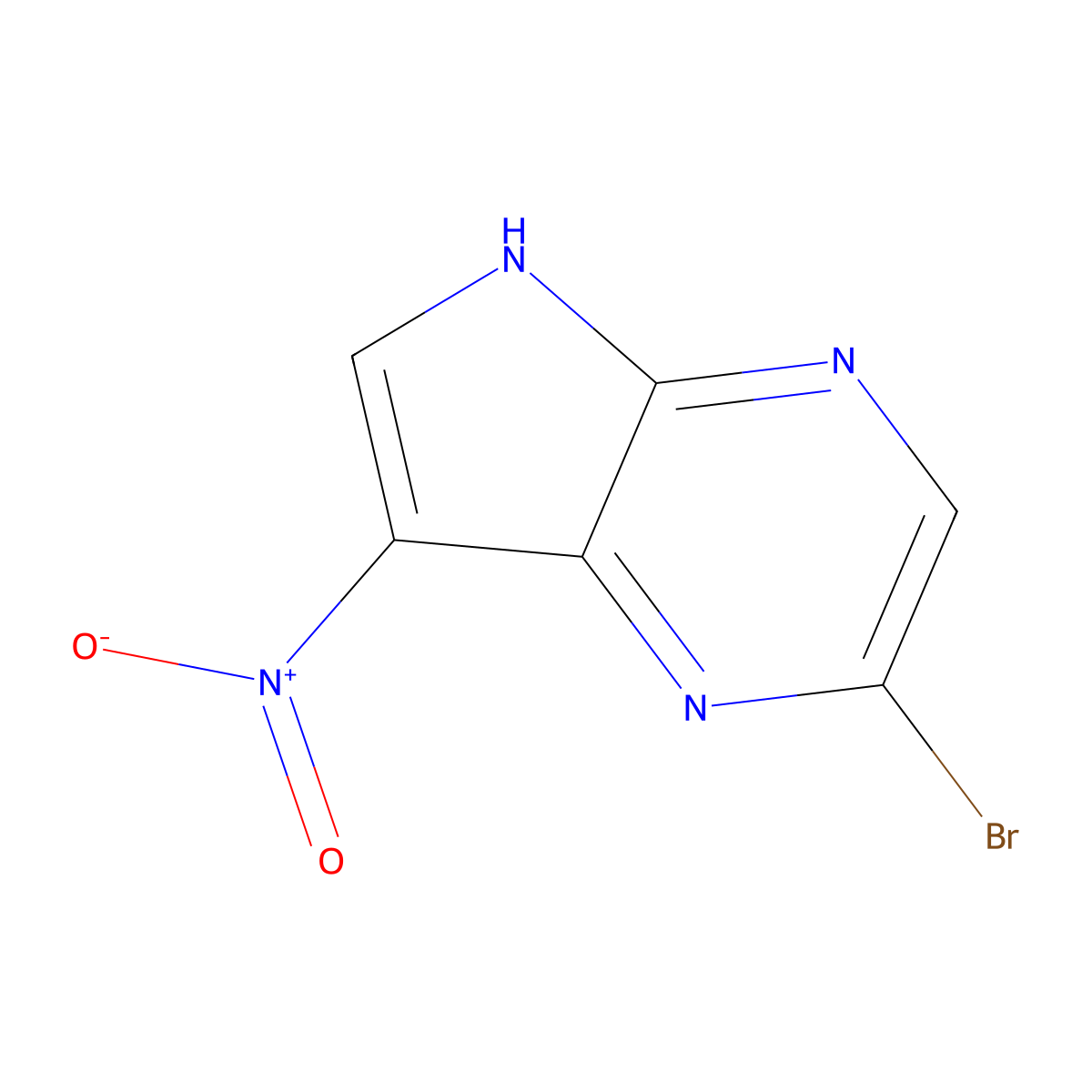 2-bromo-7-nitro-5H-pyrrolo[2,3-b]pyrazine molecular structure, CAS 1416740-16-3
