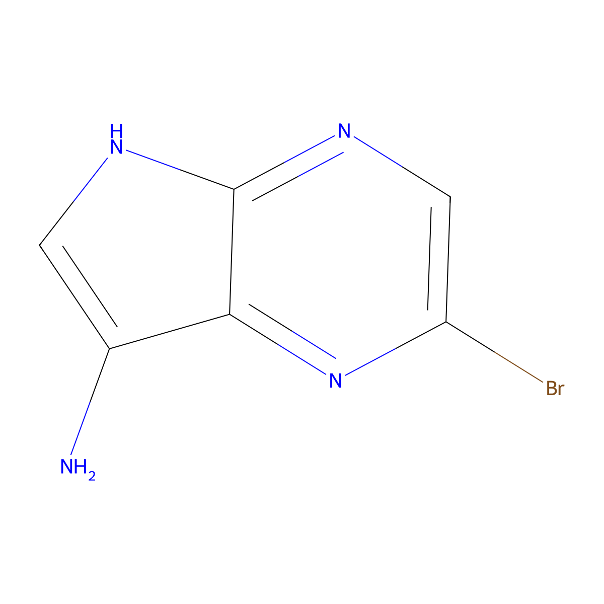 2-bromo-5H-pyrrolo[2,3-b]pyrazin-7-amine molecular structure, CAS 1416740-17-4