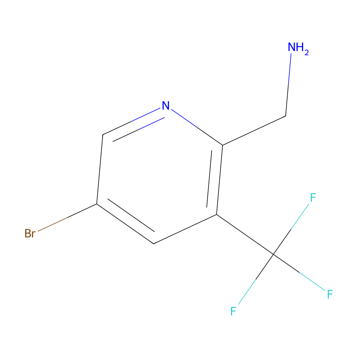 (5-Bromo-3-(trifluoromethyl)pyridin-2-yl)methanamine molecular structure, CAS 1416768-36-9