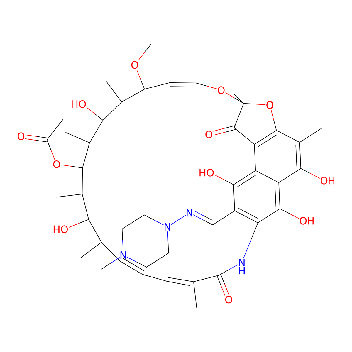 25-Deacetyl-23-acetyl Rifampicin (>85%) molecular structure, CAS 1416773-23-3
