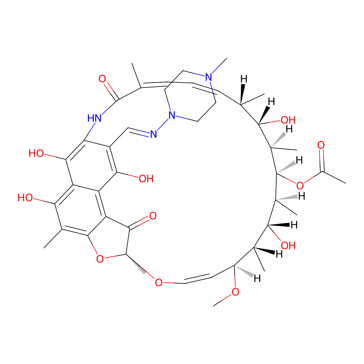 25-Deacetyl-23-acetyl Rifampicin (>85%) molecular structure, CAS 1416773-23-3