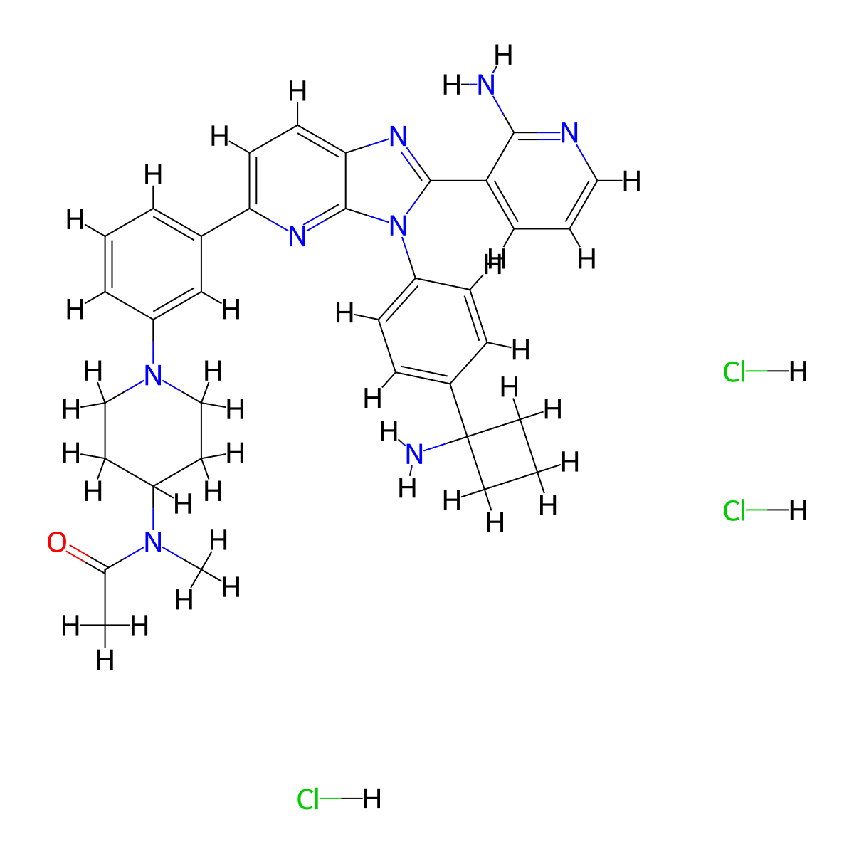 Vevorisertib trihydrochloride molecular structure, CAS 1416775-08-0