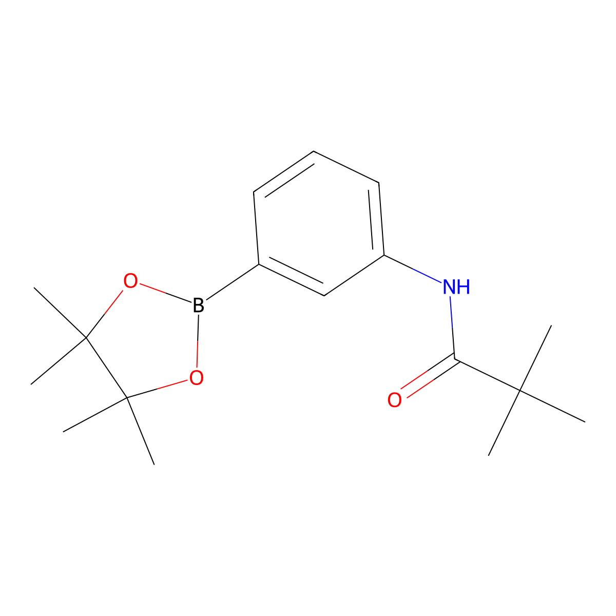 2,2-dimethyl-N-[3-(4,4,5,5-tetramethyl-1,3,2-dioxaborolan-2-yl)phenyl]propanamide molecular structure, CAS 1416775-71-7