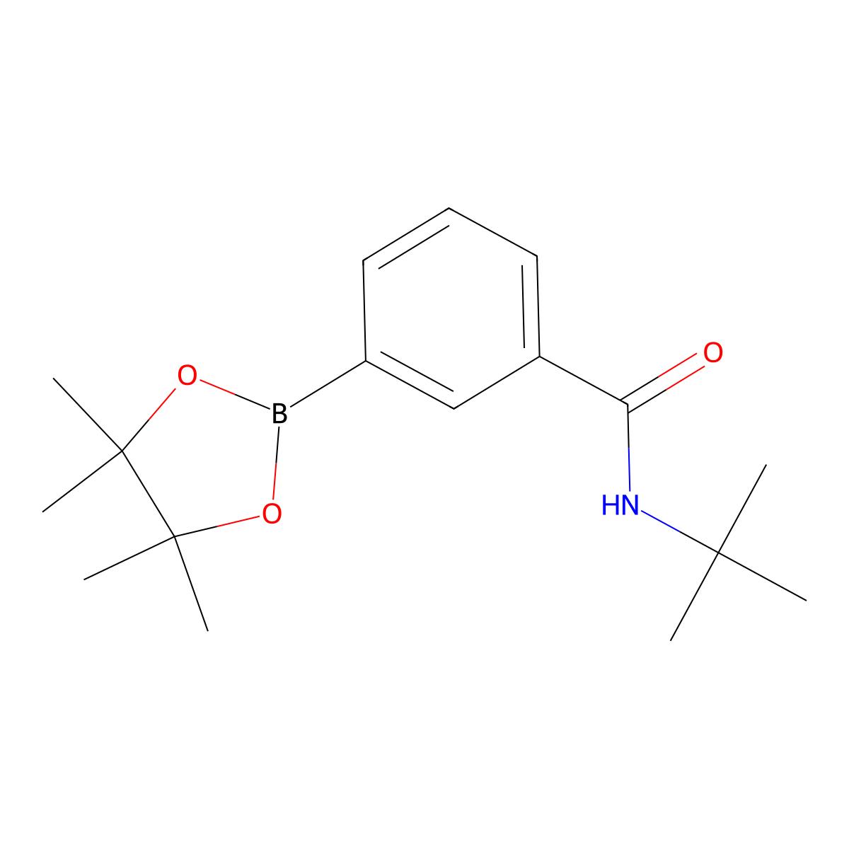 N-(tert-Butyl)-3-(4,4,5,5-tetramethyl-1,3,2-dioxaborolan-2-yl)benzamide molecular structure, CAS 1416775-83-1