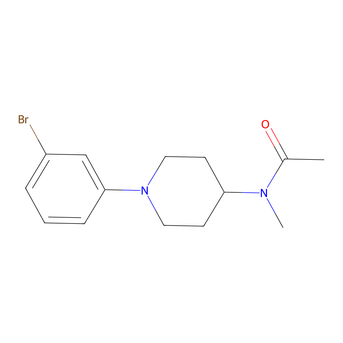 N-[1-(3-Bromophenyl)-4-piperidyl]-N-methylacetamide molecular structure, CAS 1416775-96-6