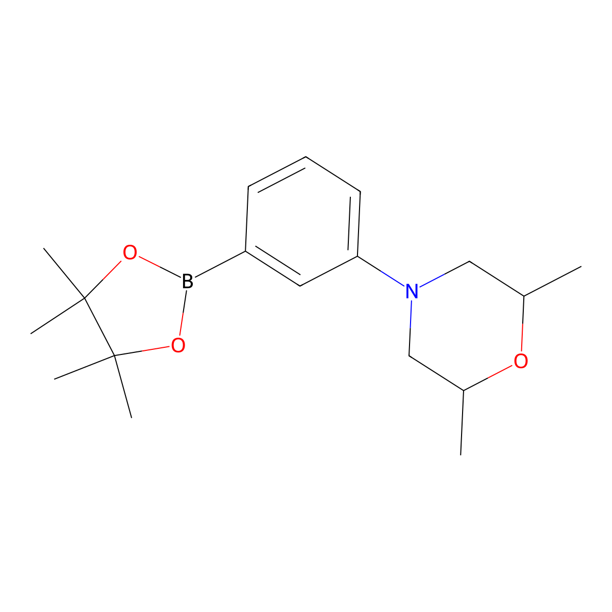 Rel-(2R,6S)-2,6-dimethyl-4-(3-(4,4,5,5-tetramethyl-1,3,2-dioxaborolan-2-YL)phenyl)morpholine molecular structure, CAS 1416776-06-1