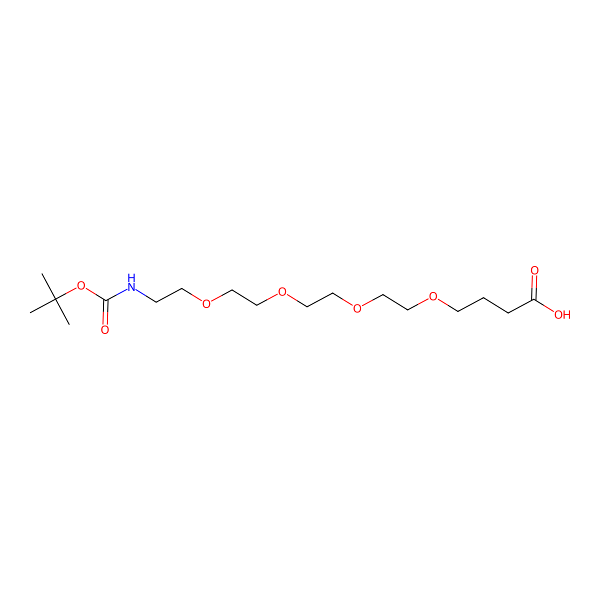 t-Boc-N-amido-PEG4-(CH2)3CO2H molecular structure, CAS 1416777-48-4