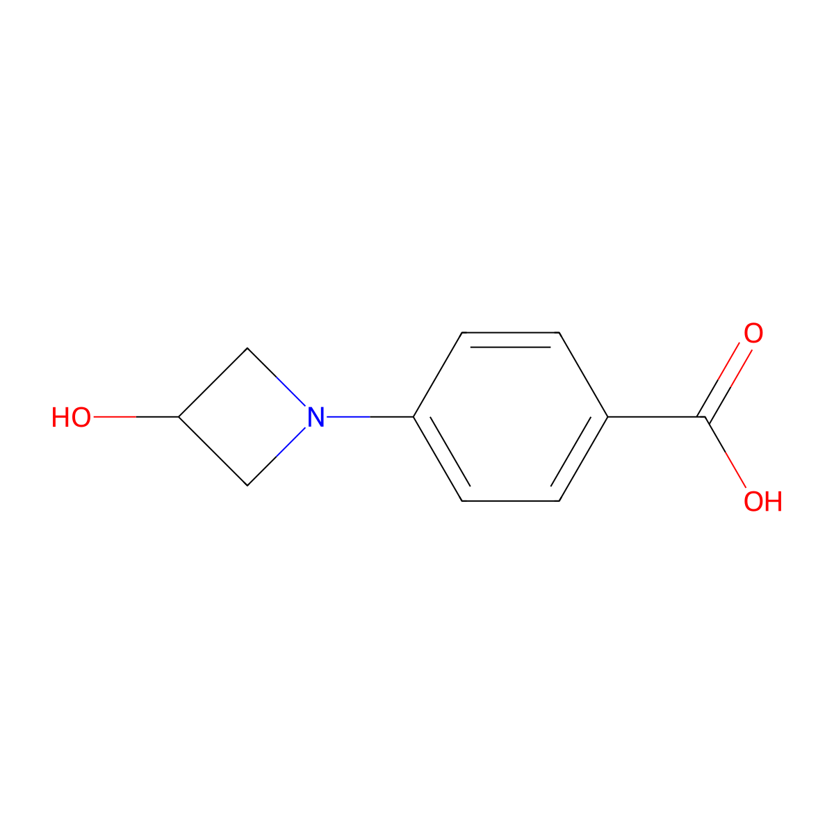 4-(3-Hydroxyazetidin-1-yl)benzoic acid molecular structure, CAS 1416784-71-8