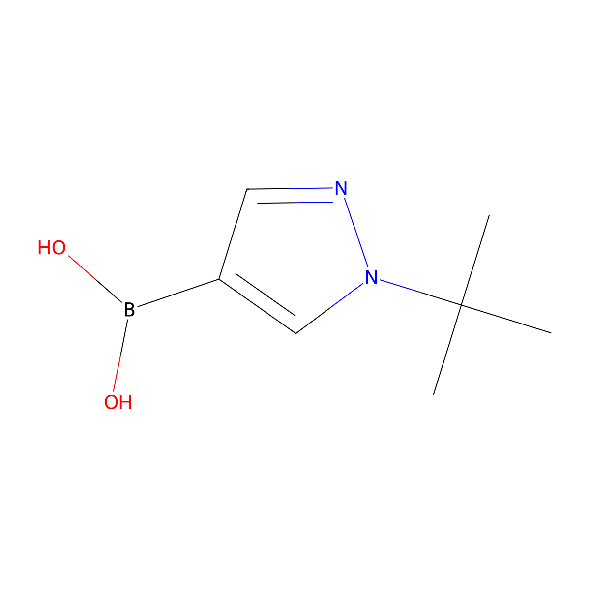 (1-(tert-Butyl)-1H-pyrazol-4-yl)boronic acid molecular structure, CAS 1416785-99-3