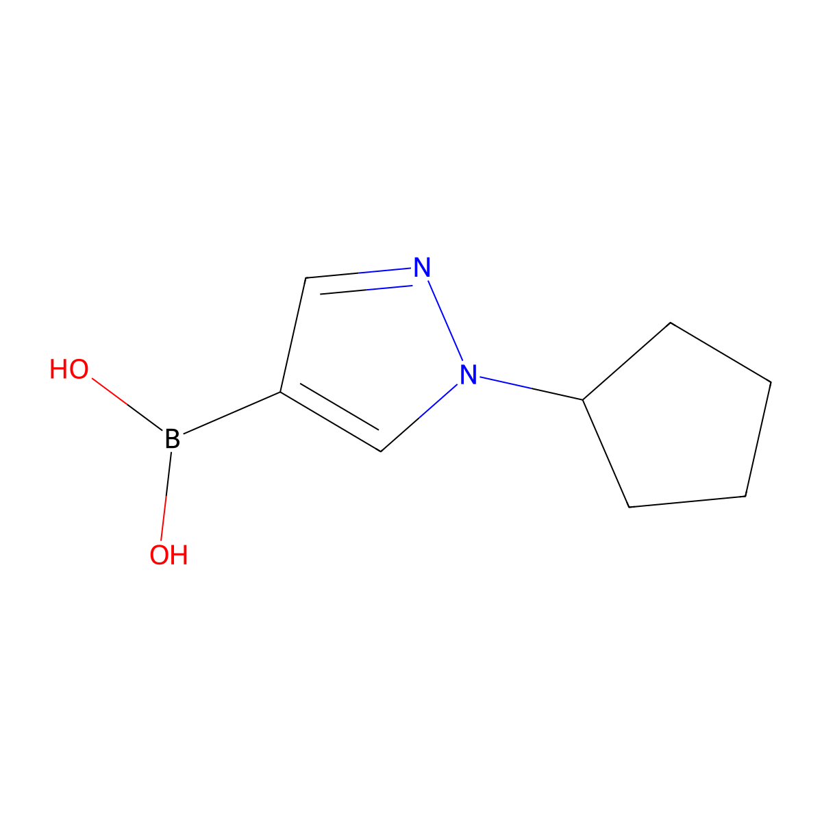 1-Cyclopentyl-1H-pyrazole-4-boronic acid molecular structure, CAS 1416786-06-5