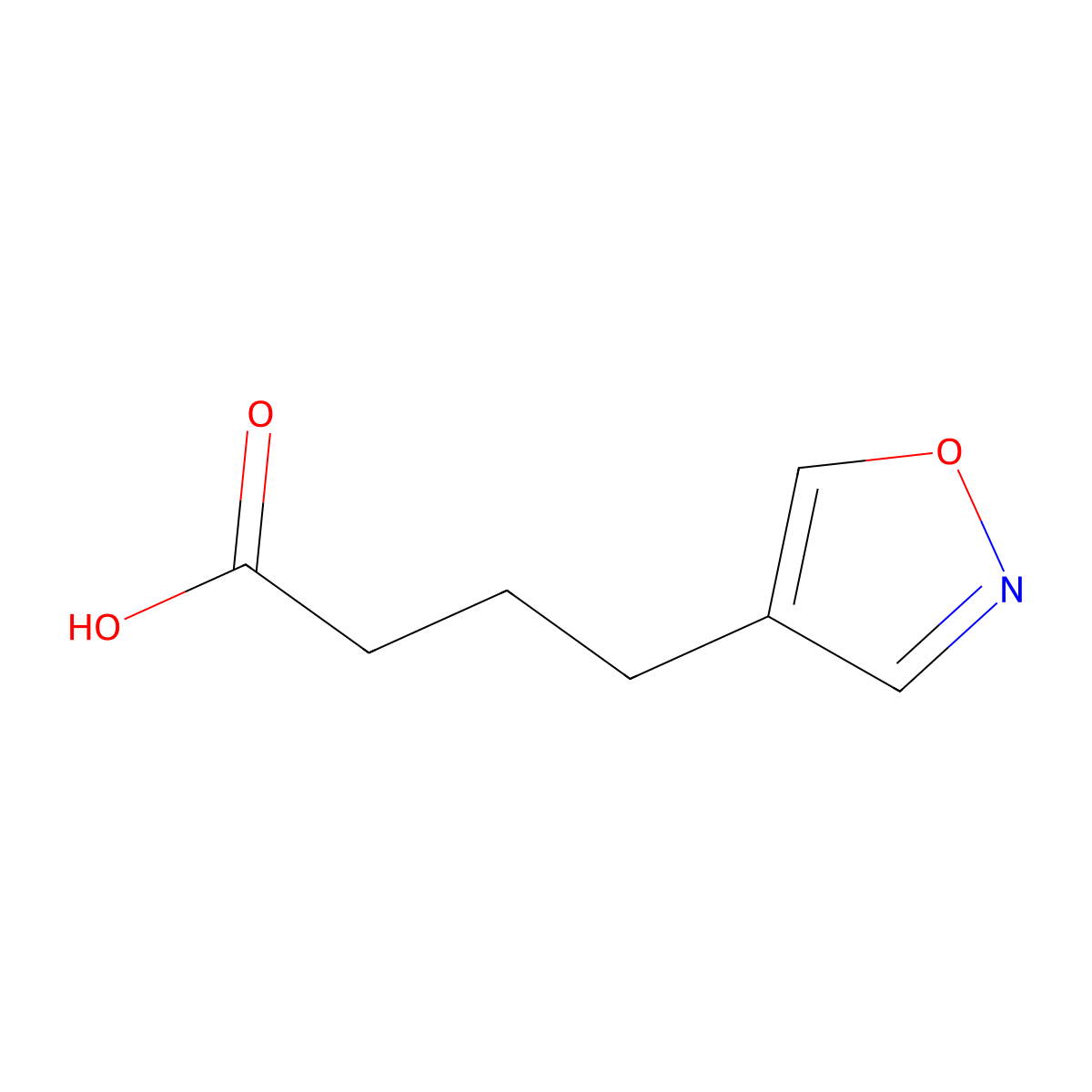 4-(1,2-Oxazol-4-yl)butanoic acid molecular structure, CAS 141679-49-4