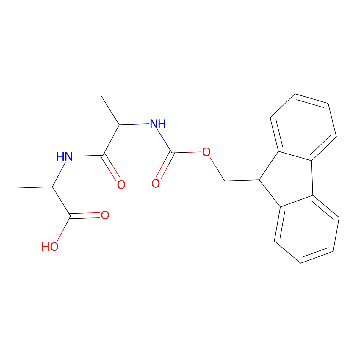 Fmoc-D-Ala-Ala-OH molecular structure, CAS 1416793-14-0