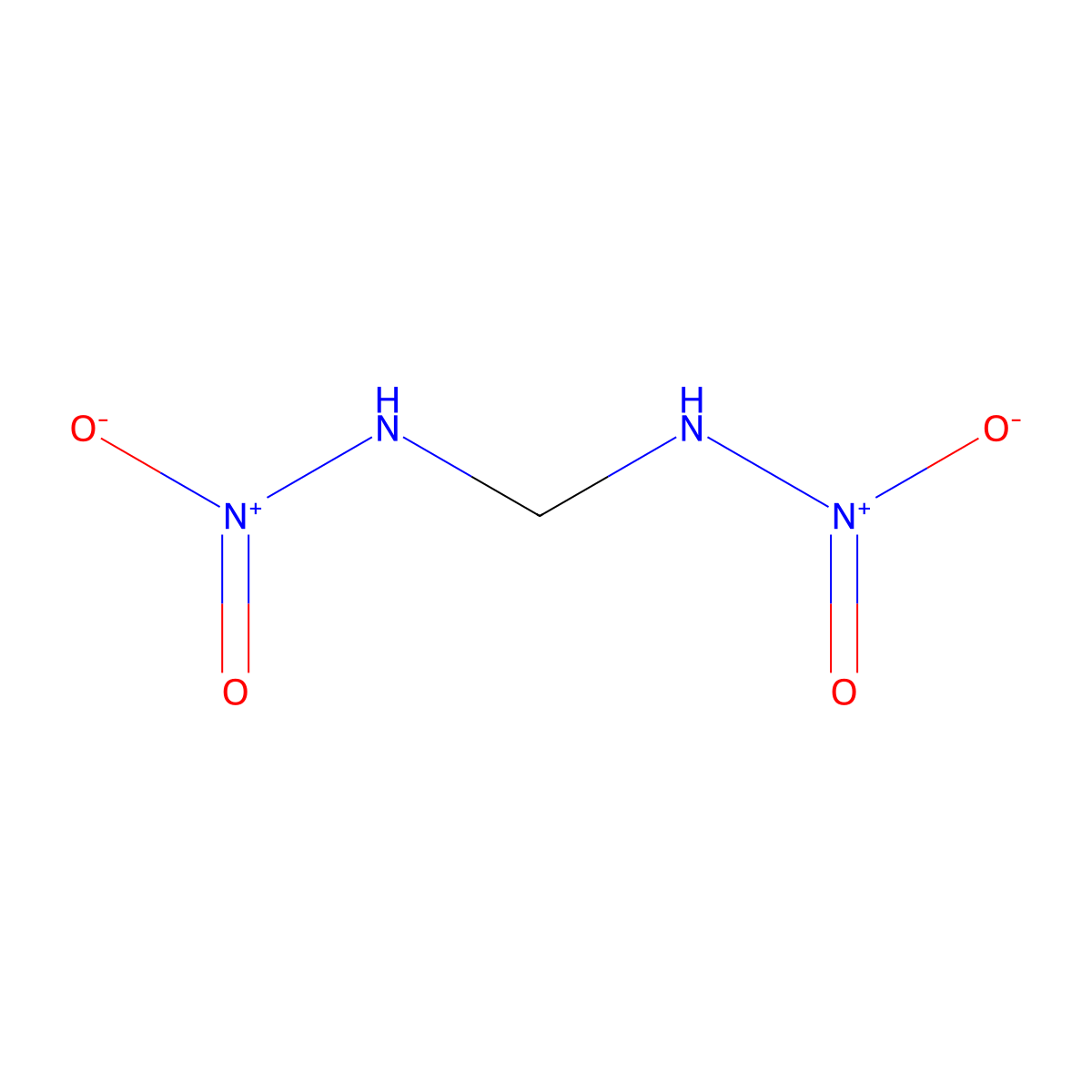 N,N'-Dinitromethanediamine molecular structure, CAS 14168-44-6
