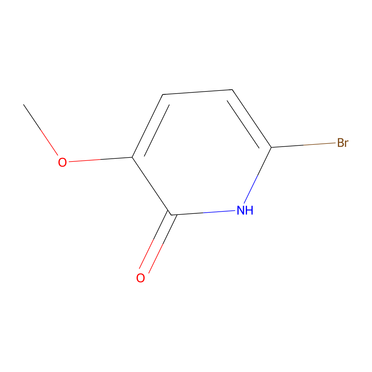 6-Bromo-3-methoxypyridin-2(1H)-one molecular structure, CAS 1416800-99-1