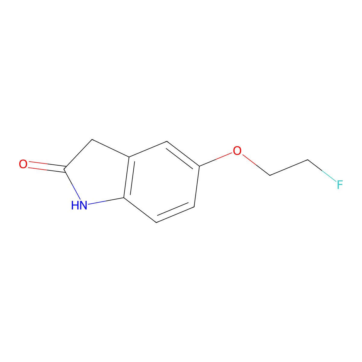 5-(2-Fluoroethoxy)-2,3-dihydro-1H-indol-2-one molecular structure, CAS 1416818-39-7