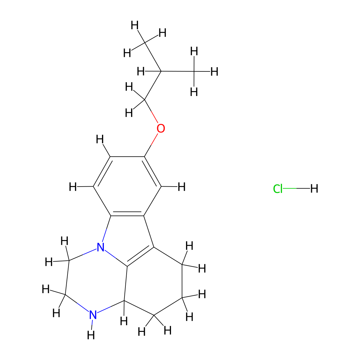 8-Isobutoxy-2,3,3a,4,5,6-hexahydro-1H-pyrazino-[3,2,1-jk]carbazole hydrochloride molecular structure, CAS 141682-00-0