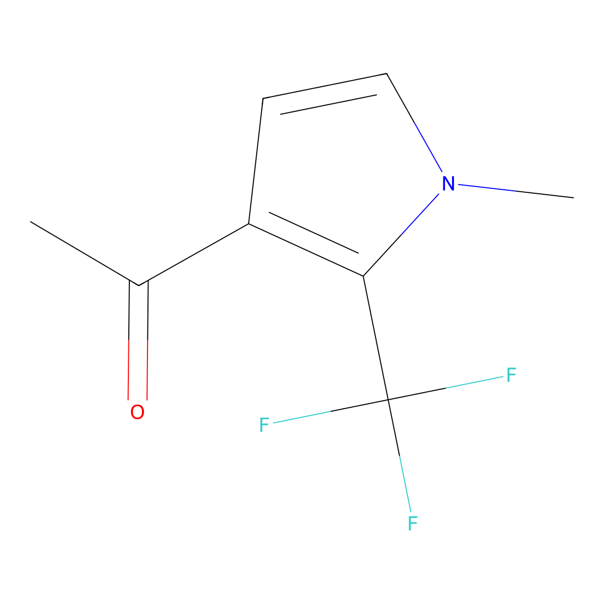 1-(1-Methyl-2-(trifluoromethyl)-1H-pyrrol-3-yl)ethan-1-one molecular structure, CAS 1416821-59-4