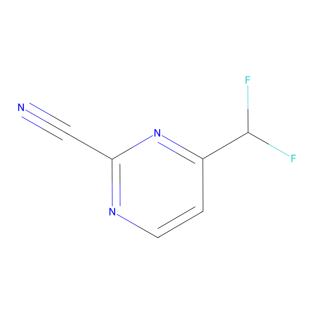 4-(Difluoromethyl)pyrimidine-2-carbonitrile molecular structure, CAS 1416821-61-8