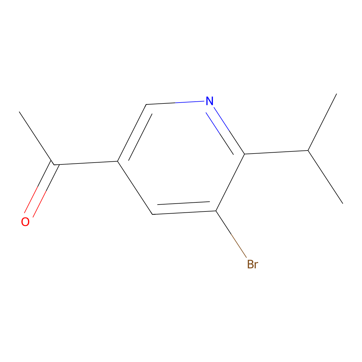 1-(5-Bromo-6-isopropylpyridin-3-yl)ethan-1-one molecular structure, CAS 1416821-92-5