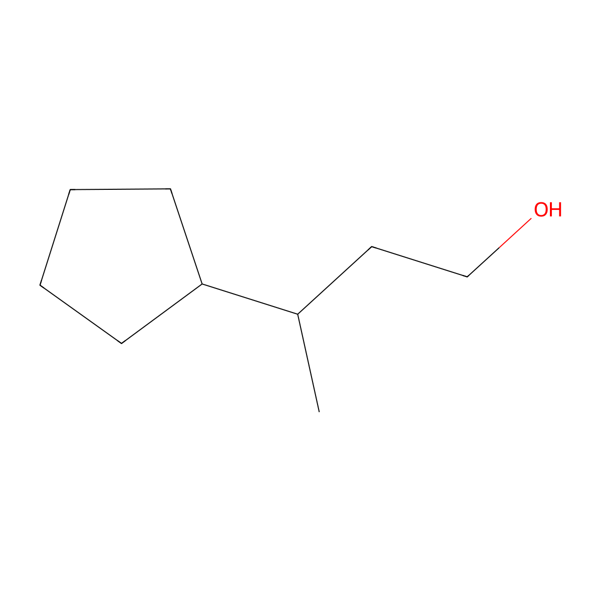 3-Cyclopentylbutan-1-ol molecular structure, CAS 1416861-11-4