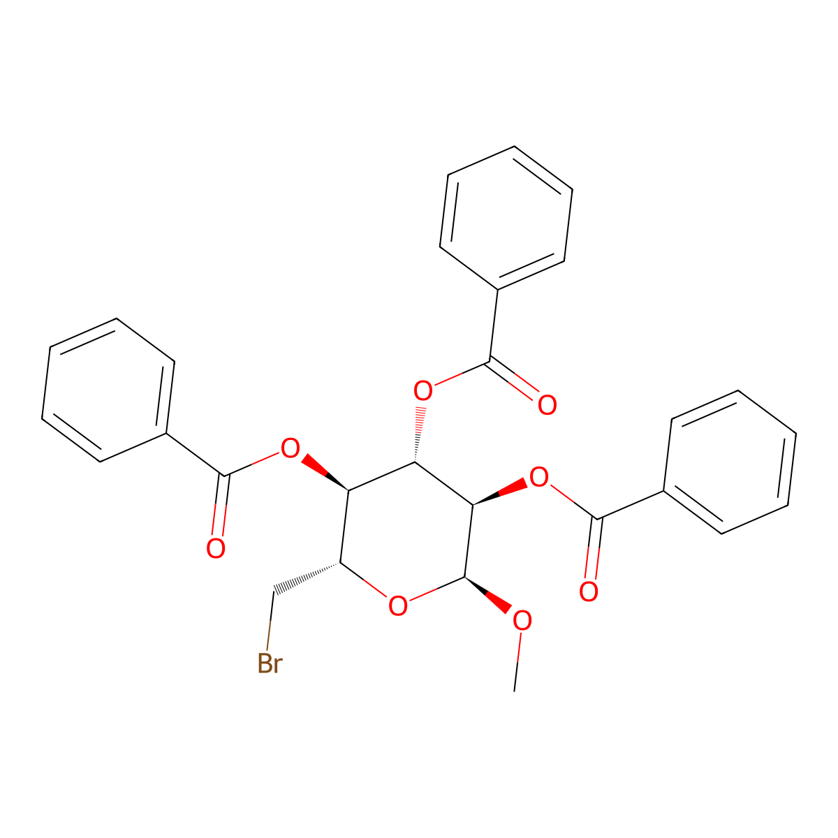 C28H25BrO8 molecular structure, CAS 14169-22-3