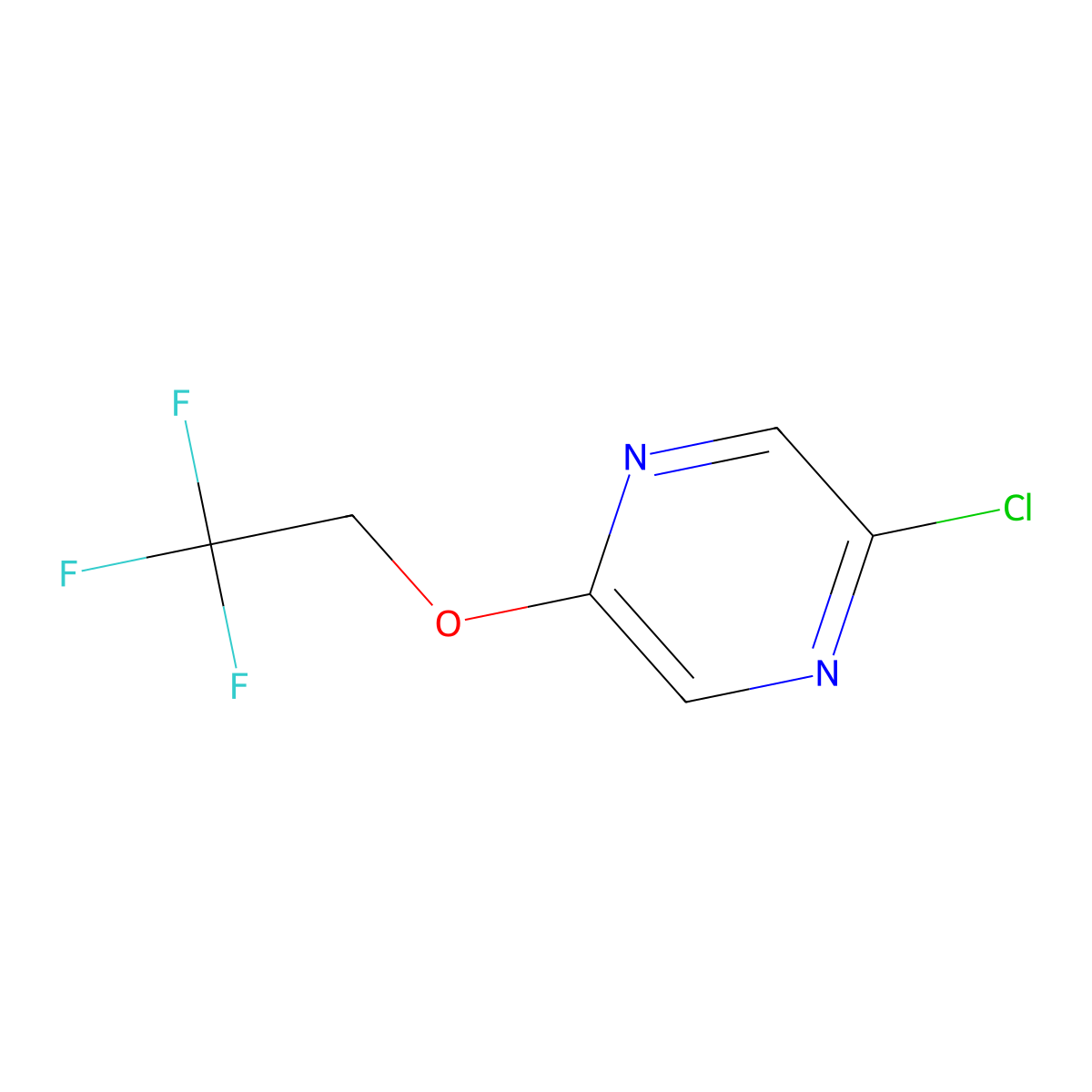 2-Chloro-5-(2,2,2-trifluoroethoxy)pyrazine molecular structure, CAS 1416915-75-7